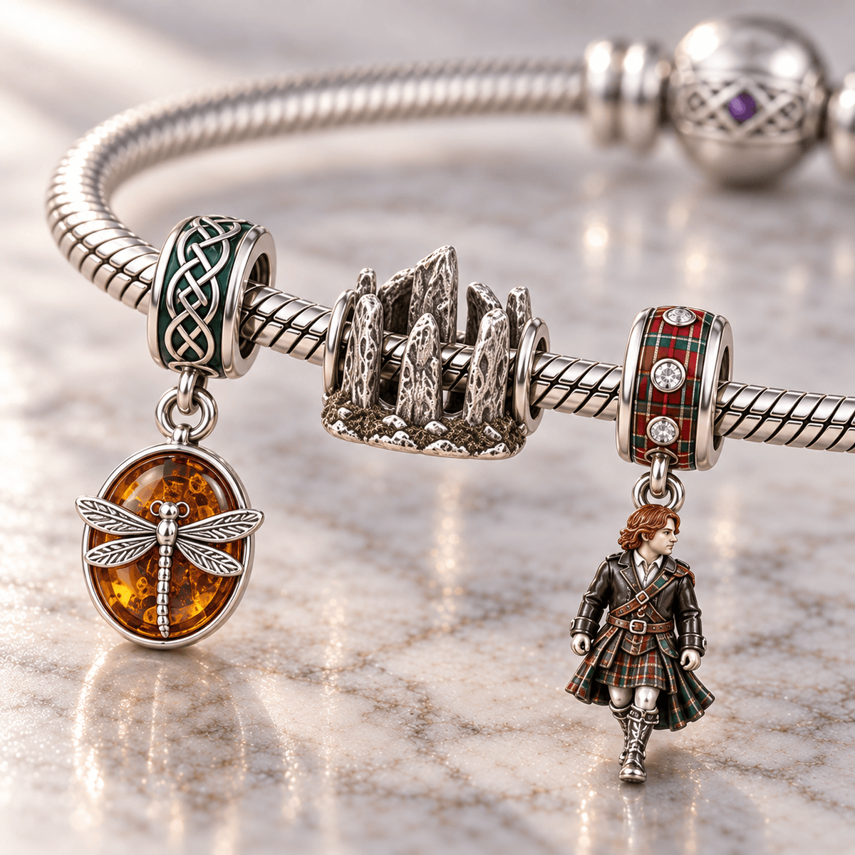 OLD Silver Charm Bracelet Set HQH